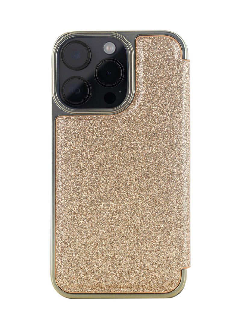 Ted Baker CAMBRIT Gold Glitter Mirror Folio Phone Case for iPhone