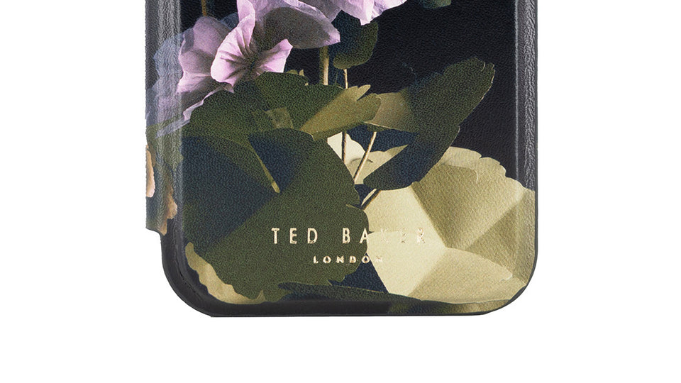 ◆TED BAKER◆BLACK PAPER FLOWERS MIRROR iPhoneケース 送料込 Ted Baker Black Paper Flowers Mirror Folio Phone Case for