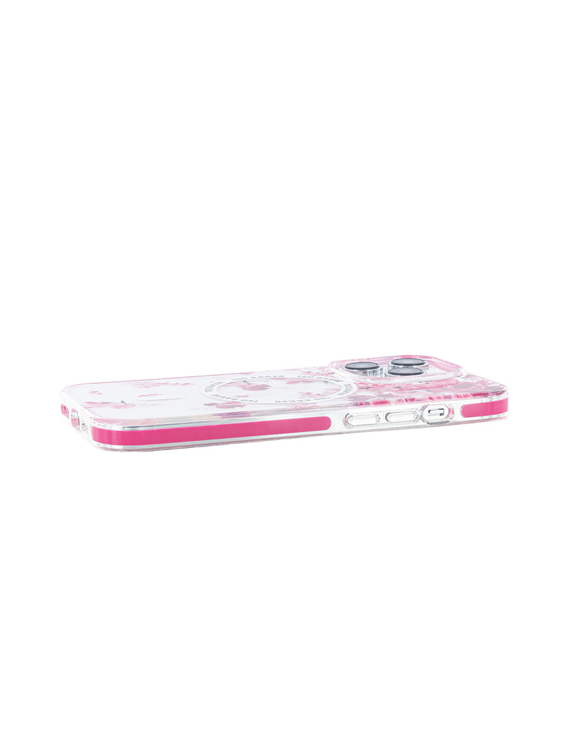 Ted Baker AZZA Clear Scattered Flowers Antishock Phone Case for iPhone 14 Pro Max Pink Bumper Compatible with MagSafe