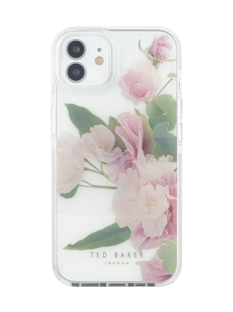 Ted Baker APPEN Clear Flower Placement Antishock Phone Case for iPhone 12 Cream Bumper