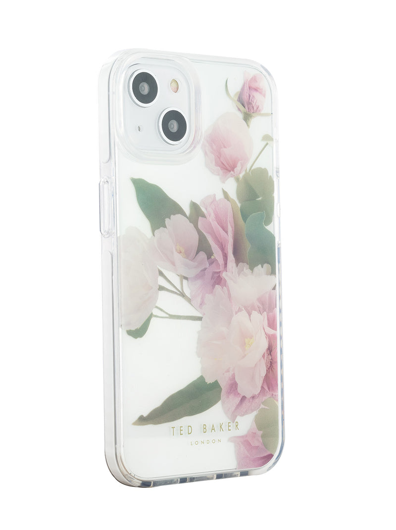 Ted Baker APPENA Clear Flower Placement Antishock Phone Case for iPhone 14 Pro Cream Bumper