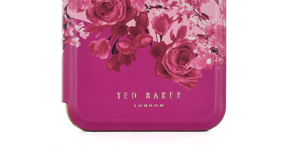 「TED BAKER」ミラー付きiPhoneケース 花柄プリント PINK 送料関税込 TED BAKER 花柄プリント ミラー iPhoneケース ピンク
