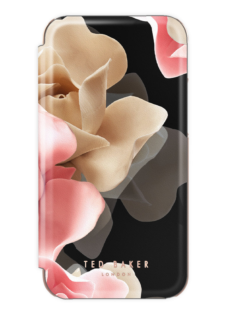 Ted Baker Mirror Folio Case for iPhone 14 Plus - Porcelain Rose (Black)