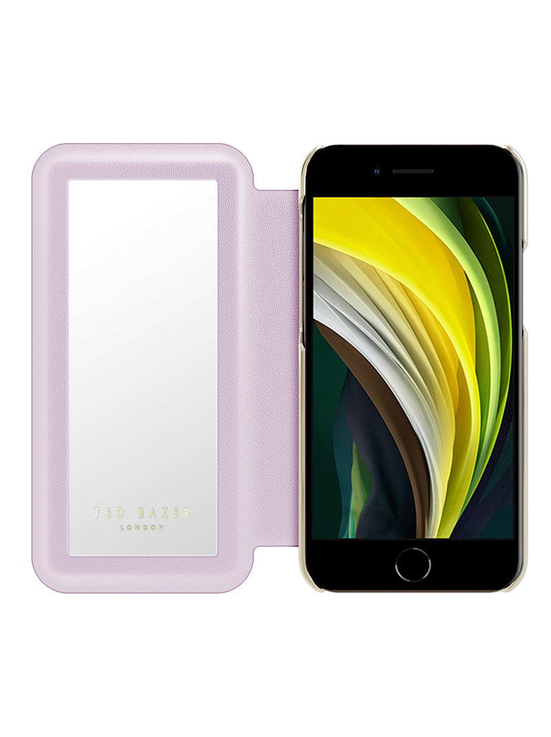 Ted Baker TIIA Folio Case for iPhone 8 / 7 - Sketchy Magnolia Cream Pale Gold