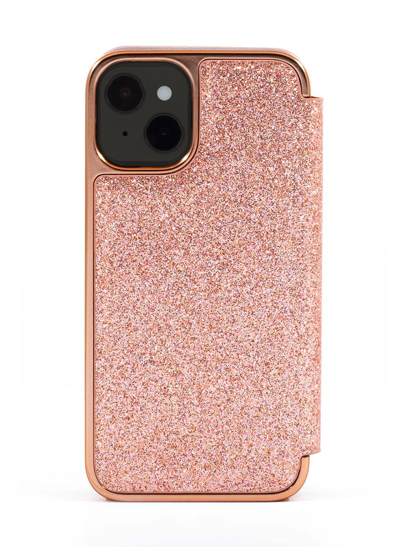 Ted Baker Mirror Case for iPhone 14 - Rose Gold Glitter