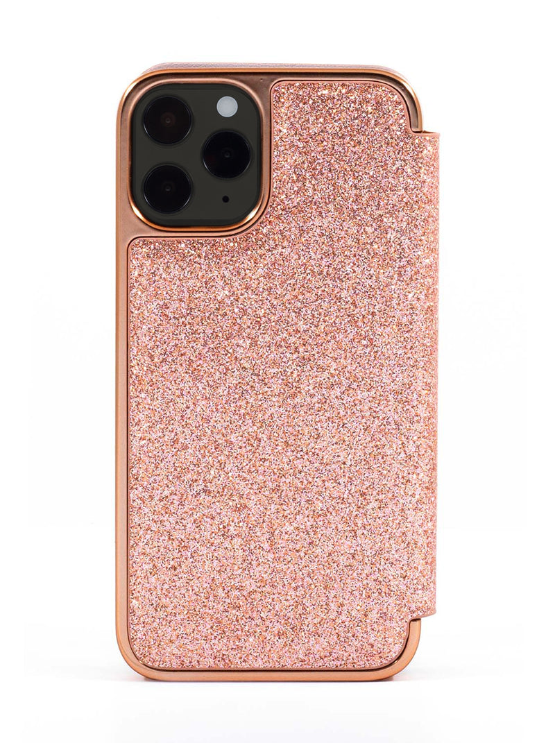 Ted Baker Mirror Case for iPhone 14 Pro Max - Rose Gold Glitter