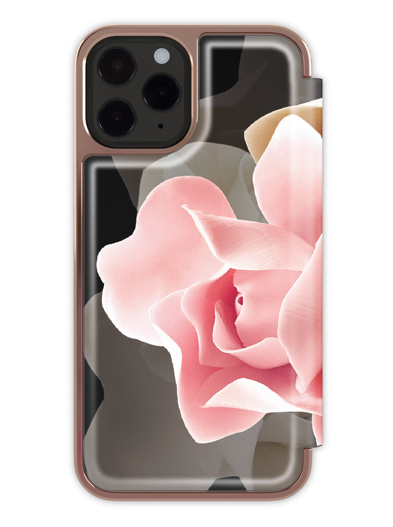 Ted Baker Mirror Folio Case for iPhone 14 Pro Max - Porcelain Rose (Black)