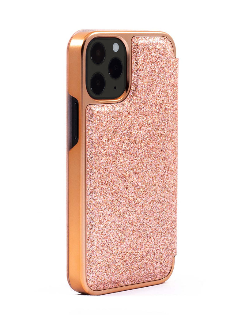 Ted Baker Mirror Case for iPhone 14 Pro Max - Rose Gold Glitter