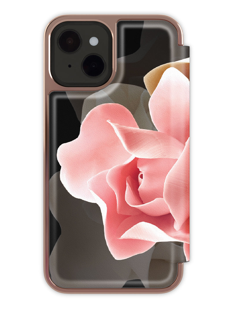 Ted Baker Mirror Folio Case for iPhone 14 - Porcelain Rose (Black)