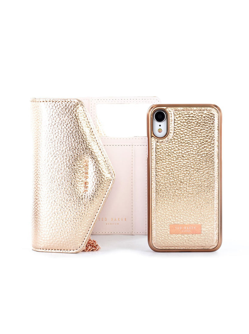 Bag with Case image of the Ted Baker Apple iPhone XR phone case in Rose Gold