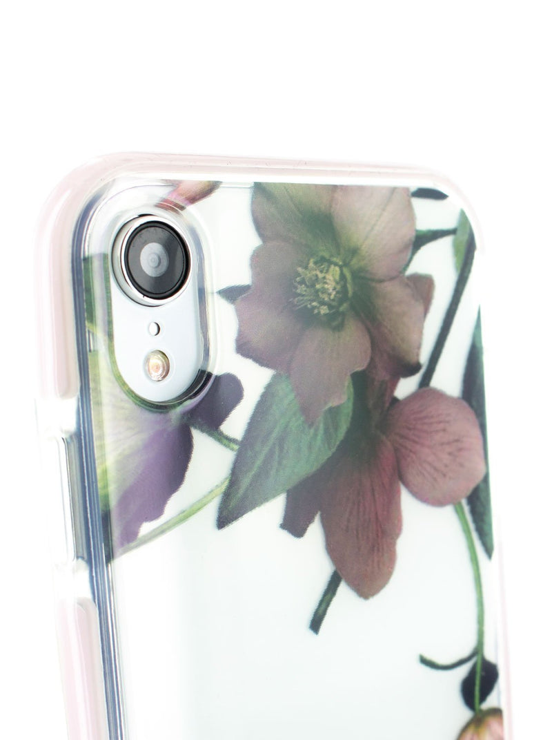 Detail image of the Ted Baker Apple iPhone XR phone case in Clear Print