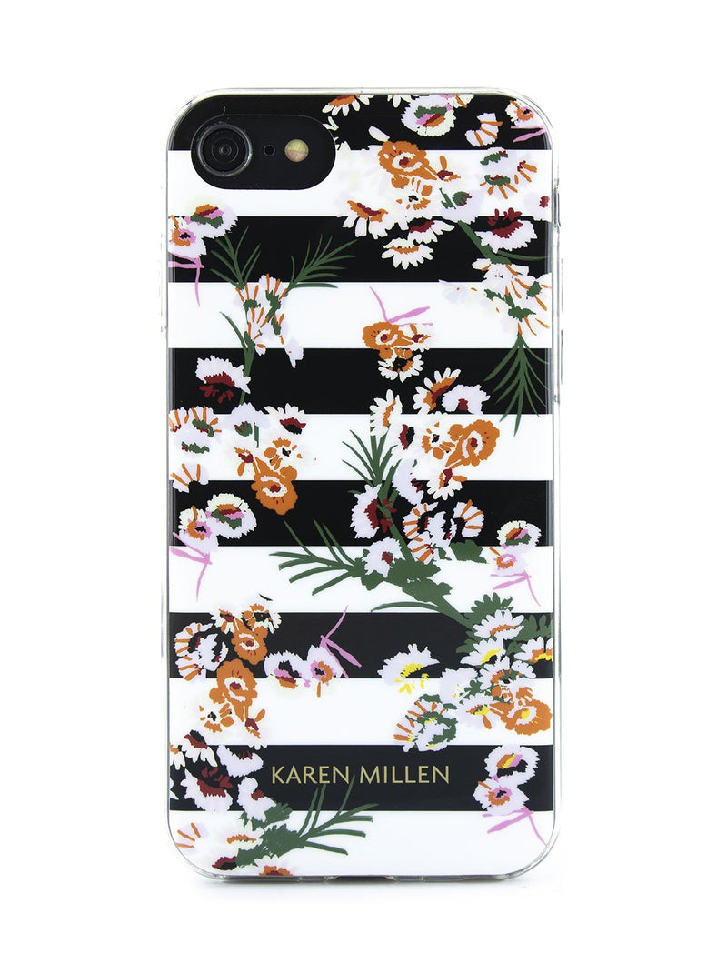 Karen Millen Slim Jelly Case for iPhone SE (2020) / 8 / 7 / 6 - Floral Stripe