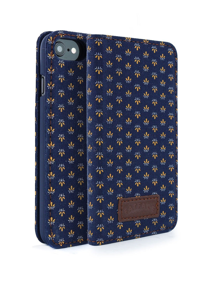 Front and back image of the Fat Face Apple iPhone 8 / 7 / 6 phone case in Blue