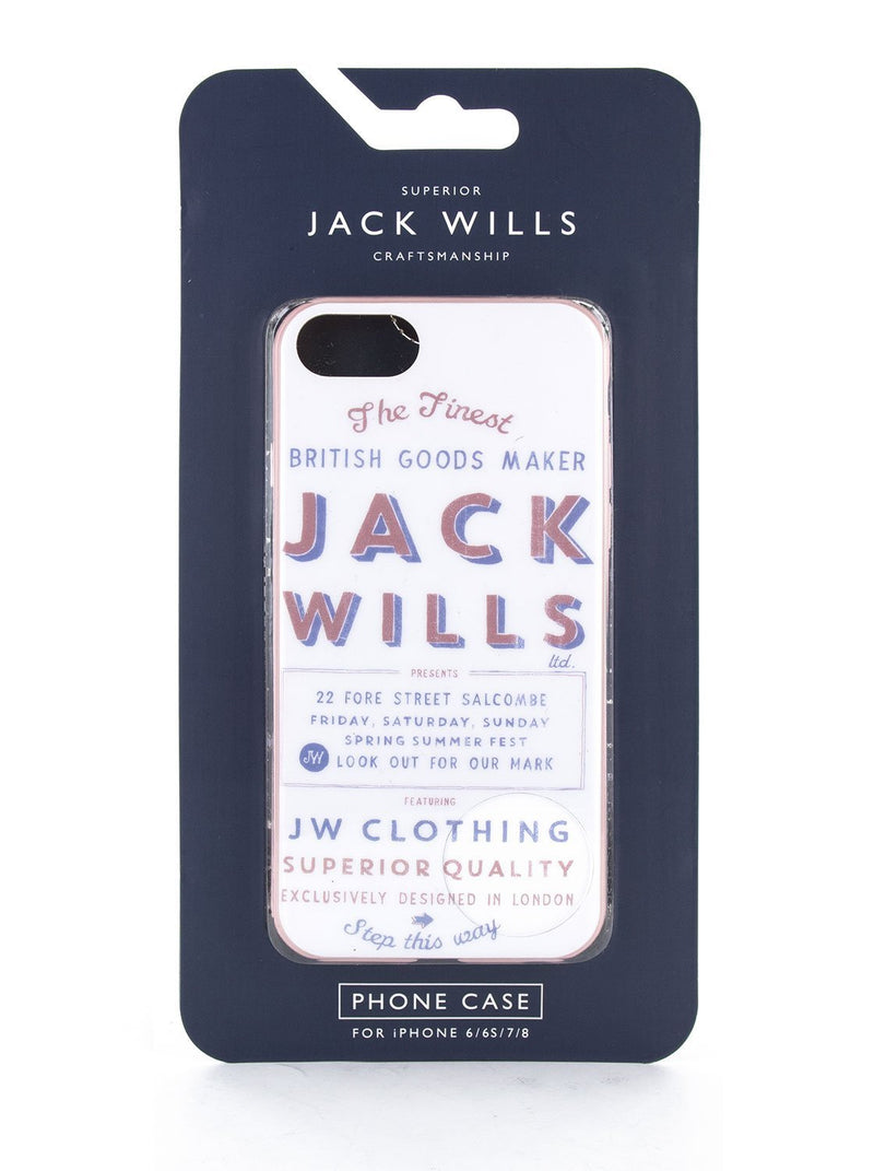 Packaging image of the Jack Wills Apple iPhone 8 / 7 / 6S phone case in Graphic White