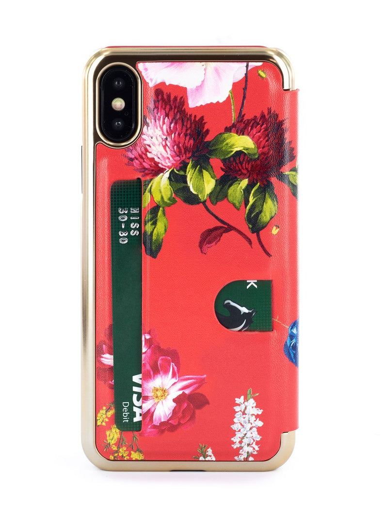 Back image of the Ted Baker Apple iPhone XS / X phone case in Berry Sundae Red