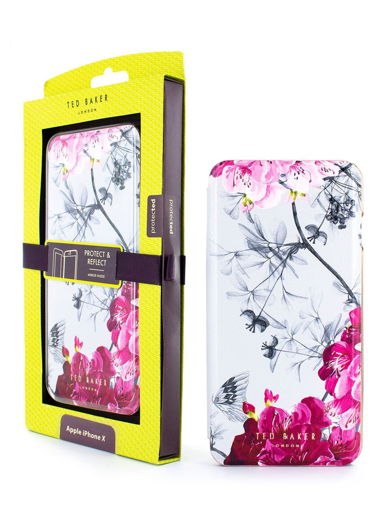 Packaging image of the Ted Baker Apple iPhone XS / X phone case in Babylon Nickel