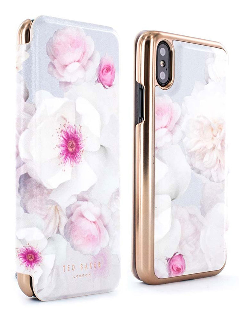 Front and back image of the Ted Baker Apple iPhone XS / X phone case in Grey