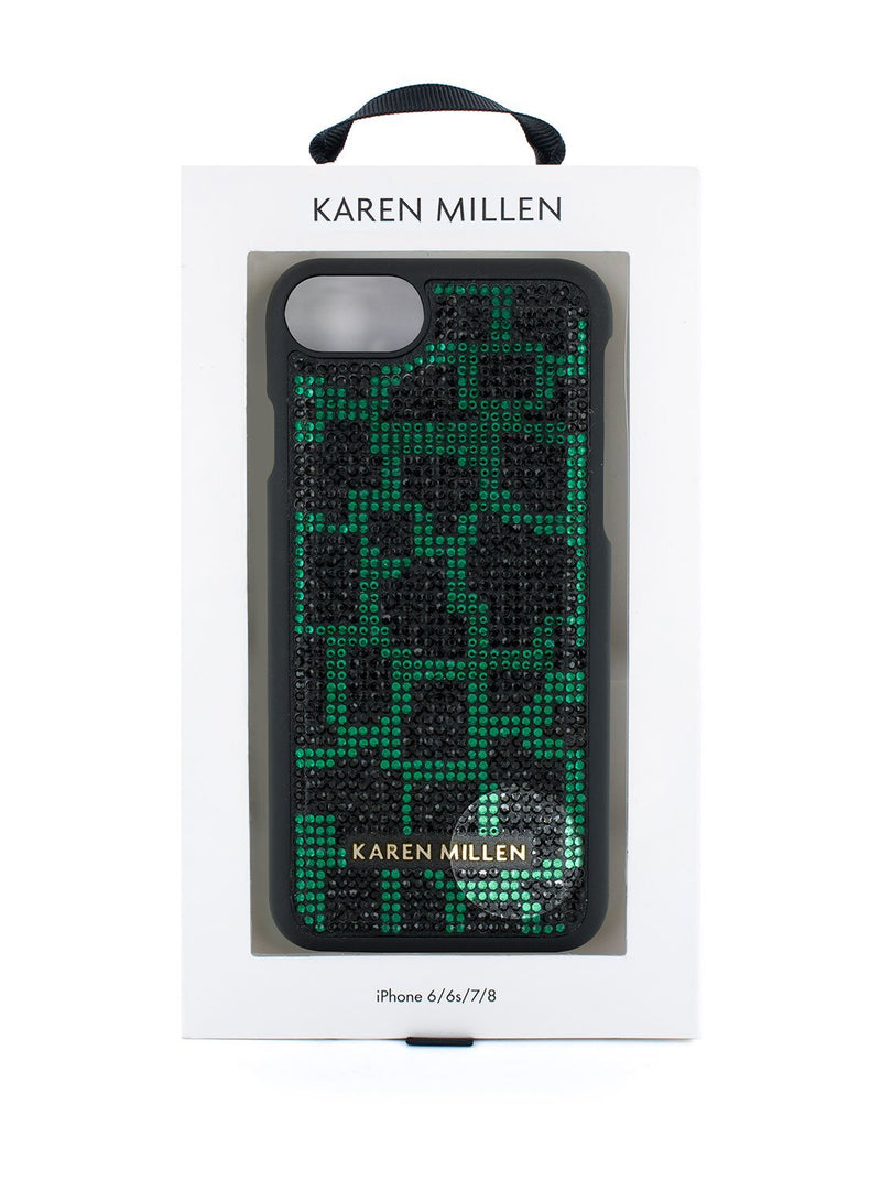 Packaging image of the Karen Millen Apple iPhone 8 / 7 / 6S phone case in Black