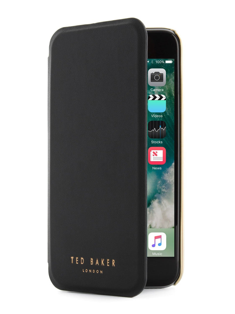 Flip cover image of the Ted Baker Apple iPhone 8 / 7 / 6S phone case in Black