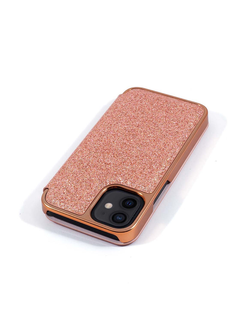 Ted Baker DIAMON Mirror Case for iPhone 12 mini - Rose Gold Glitter