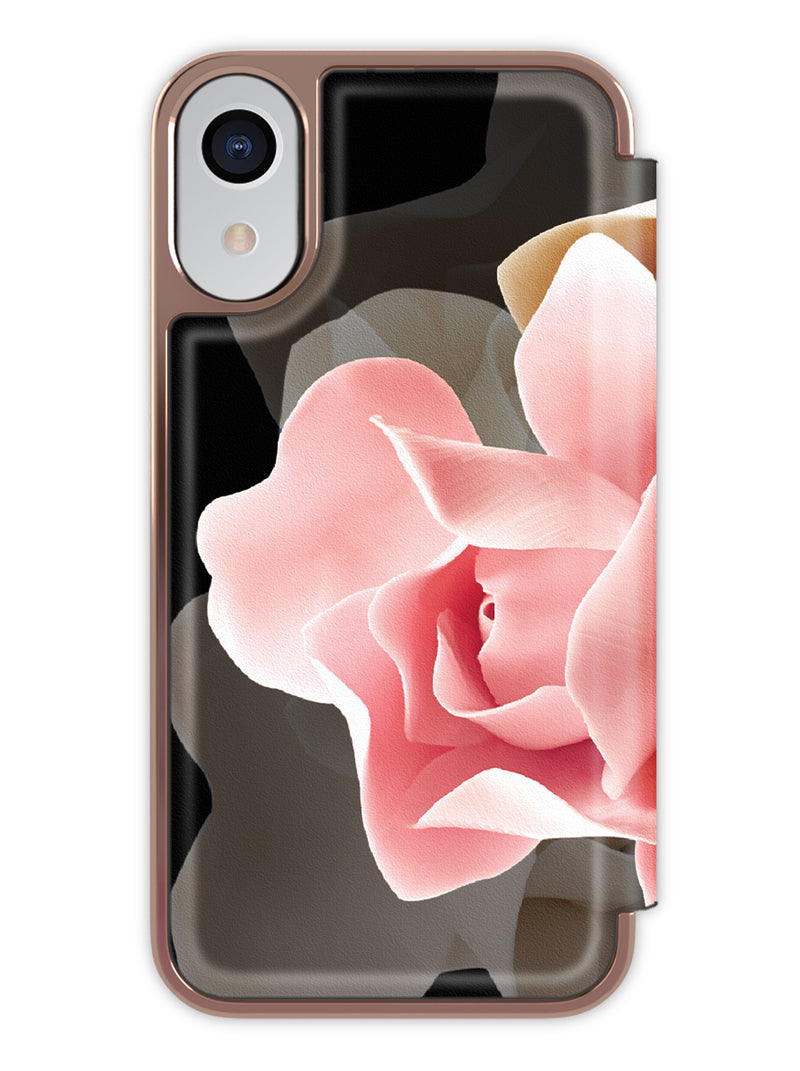 Ted Baker KNOWANE Mirror Folio Case for iPhone XR - Porcelain Rose (Black)