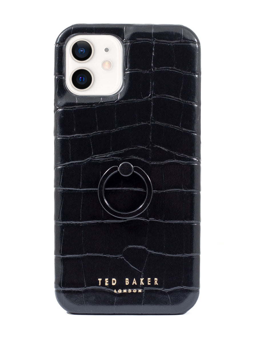 Ted Baker CATTIE Finger Loop Back Shell for iPhone 12 - Croc Black ...