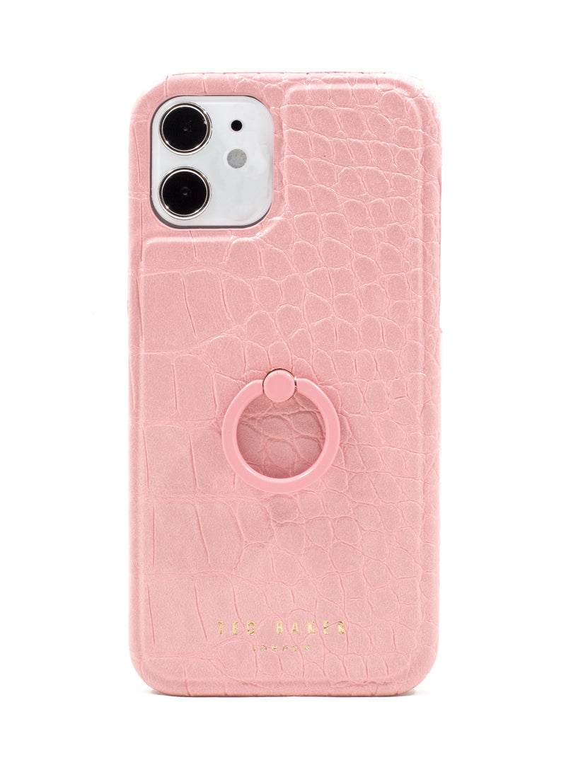 Ted Baker CATTIE Finger Loop Back Shell for iPhone 12 - Croc Pink