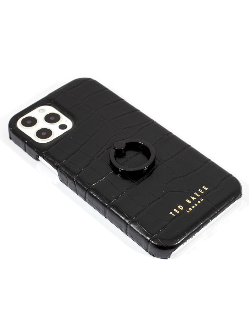 Ted Baker CLARYY Finger Loop Back Shell for iPhone 11 - Croc Black
