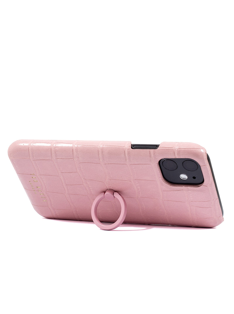 Ted Baker CLARYY Finger Loop Back Shell for iPhone 11 - Croc Pink