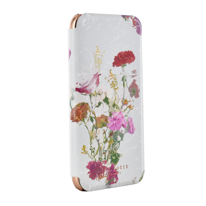 Ted Baker GLADYSS Mirror Folio for iPhone 11 Water Floral Grey Rose Gold