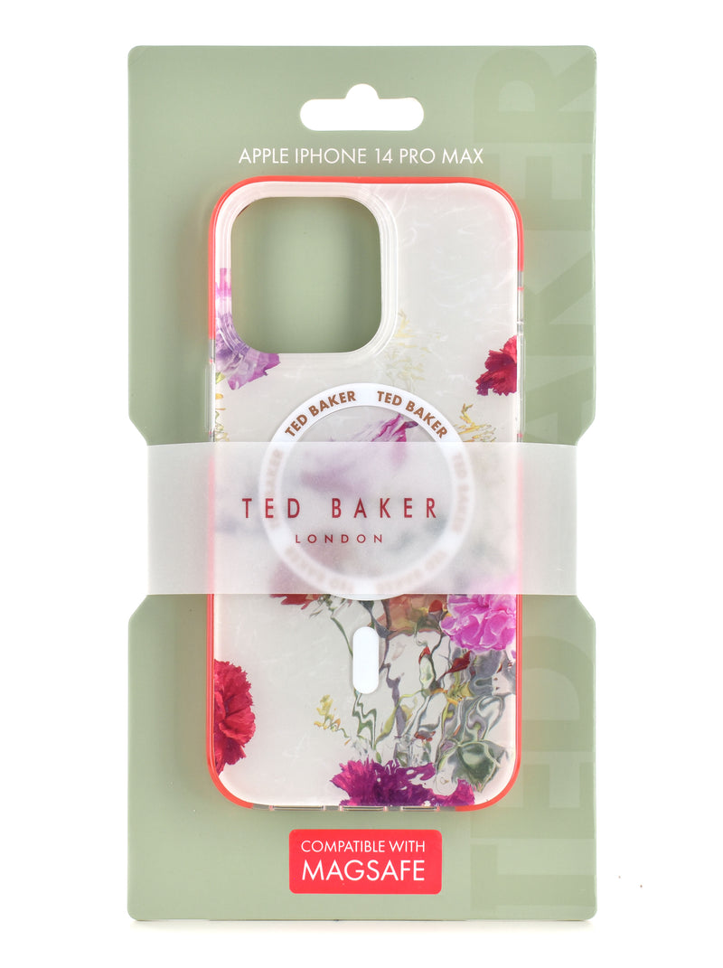 Ted Baker LAVERNI MagSafe AntiShock for iPhone 14 Pro Max Water Floral Grey Red Bumper