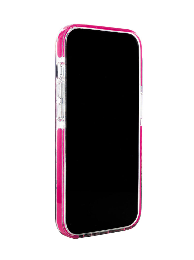 Ted Baker Scattered Flowers Antishock Case for iPhone 15 Pro Max Compatible with MagSafe - Clear Pink
