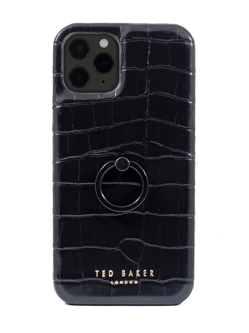 Ted Baker Finger Loop Back Shell for iPhone 13 Pro - Croc Black