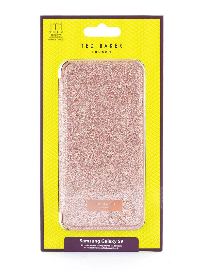 Packaging image of the Ted Baker Samsung Galaxy S9 phone case in Rose Gold