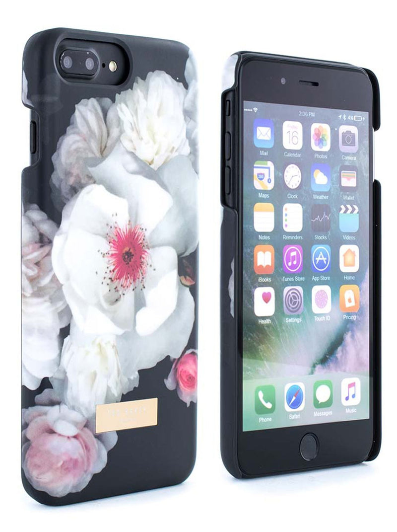 Front and back image of the Ted Baker Apple iPhone 8 Plus / 7 Plus phone case in Black