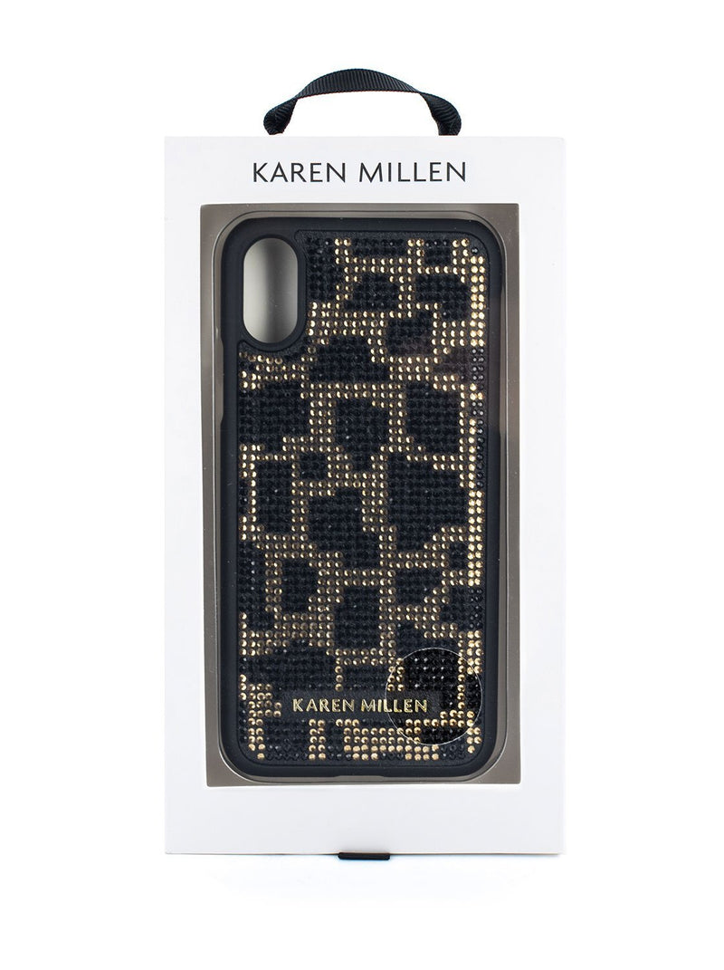 Packaging image of the Karen Millen Apple iPhone XS Max phone case in Black