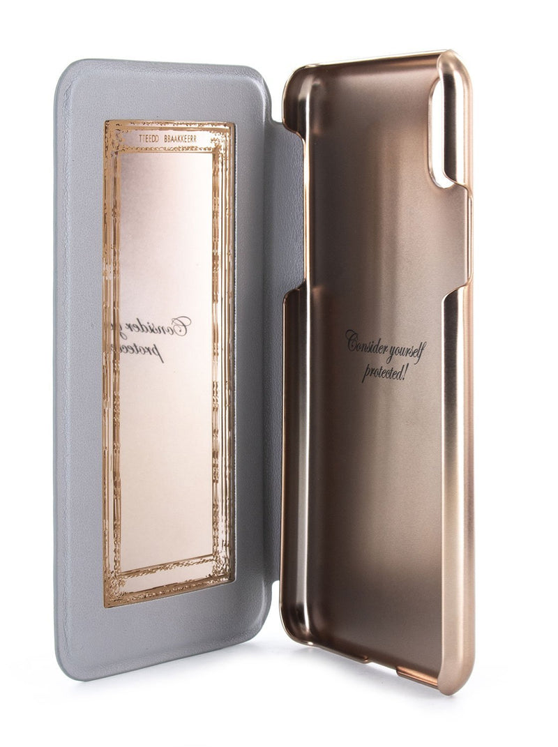 Inside image of the Ted Baker Apple iPhone XS / X phone case in Grey