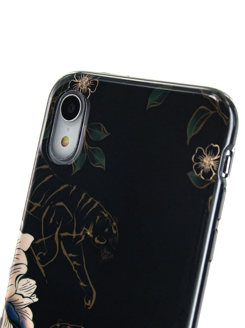 Detail image of the Karen Millen Apple iPhone XR phone case in Black