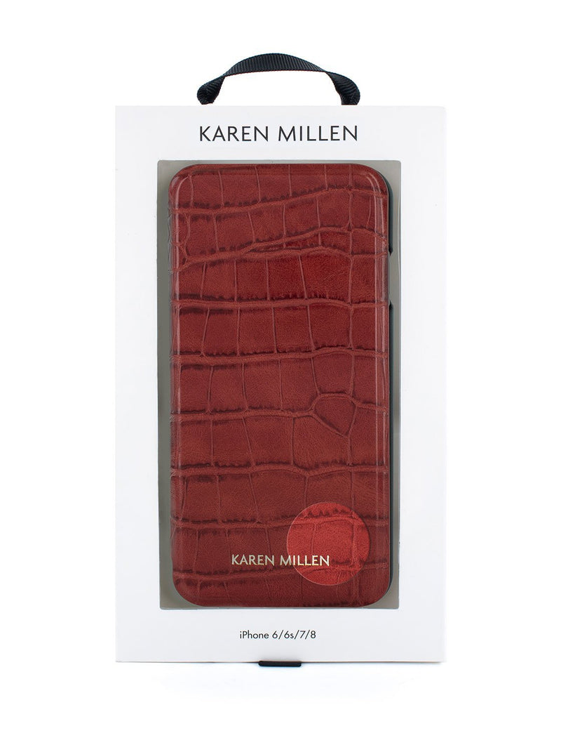 Packaging image of the Karen Millen Apple iPhone 8 / 7 / 6S phone case in Red