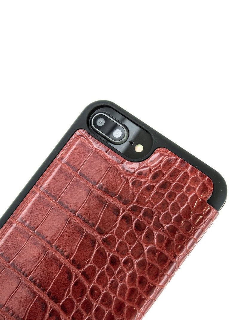 Detail image of the Karen Millen Apple iPhone 8 Plus / 7 Plus phone case in Red