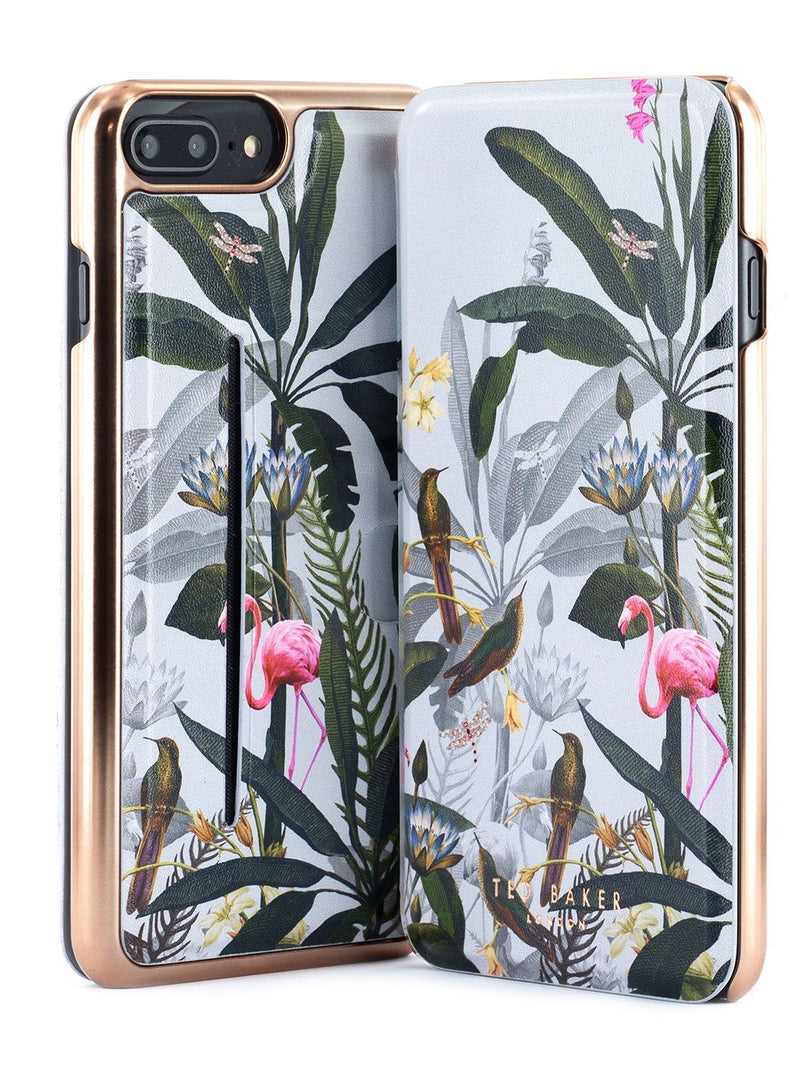 Front and back image of the Ted Baker Apple iPhone 8 Plus / 7 Plus phone case in Grey