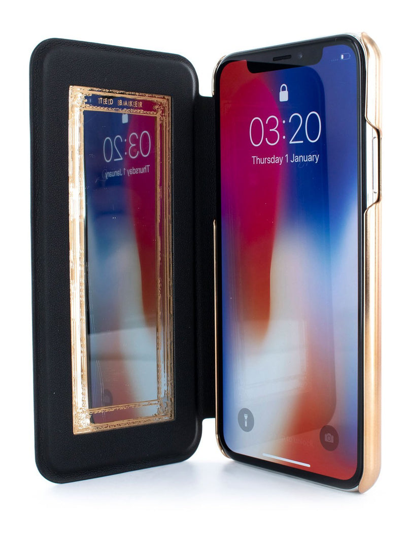 Inside image of the Ted Baker Apple iPhone XS / X phone case in Black