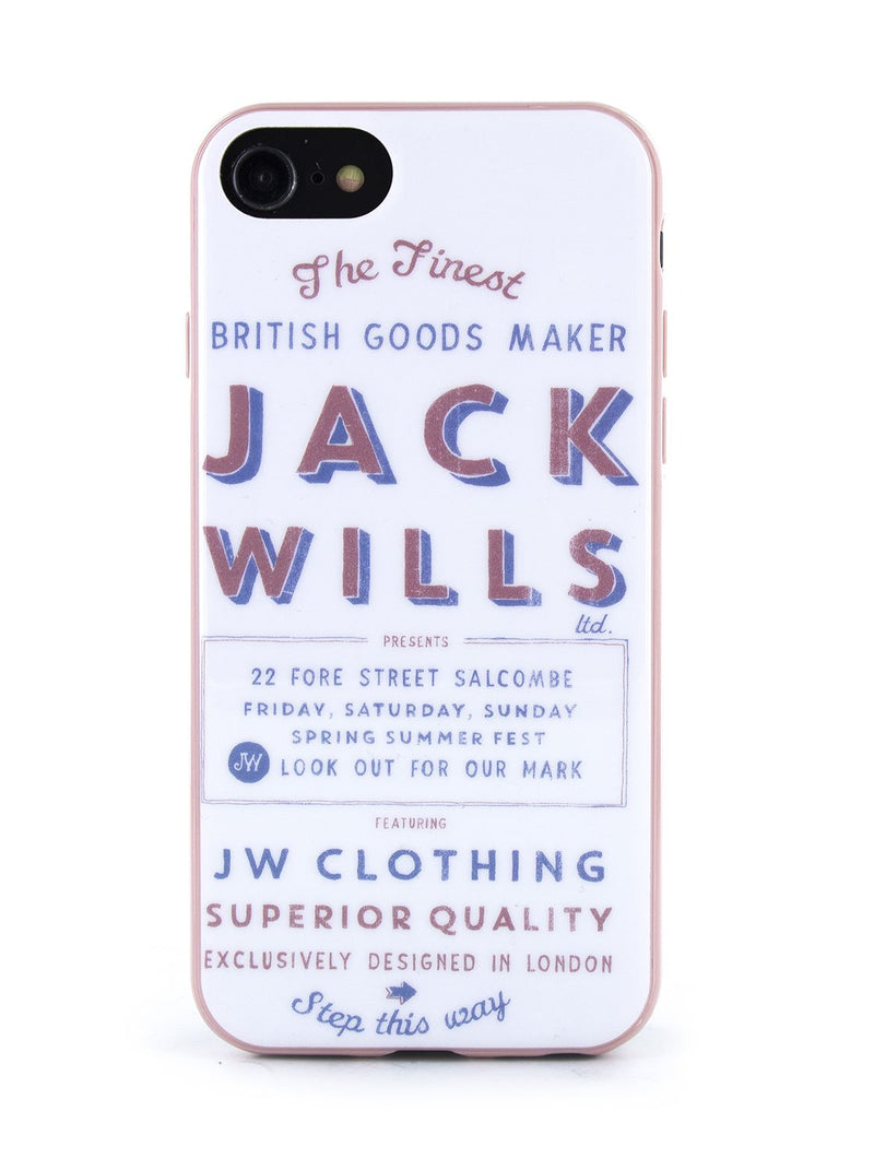 Hero image of the Jack Wills Apple iPhone 8 / 7 / 6S phone case in Graphic White