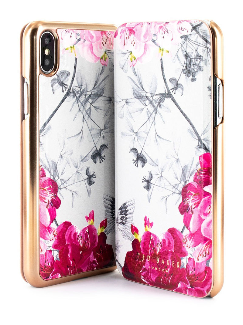 Front and back image of the Ted Baker Apple iPhone XS Max phone case in Babylon Nickel