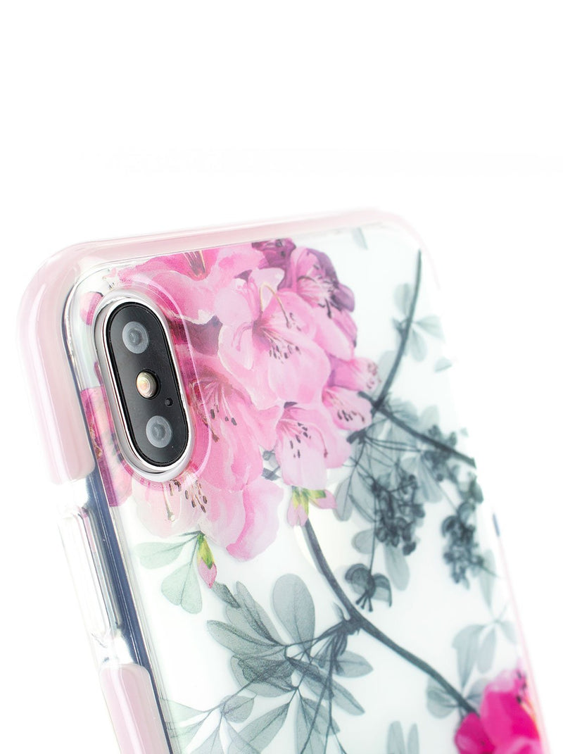 Detail image of the Ted Baker Apple iPhone XS Max phone case in Clear Print
