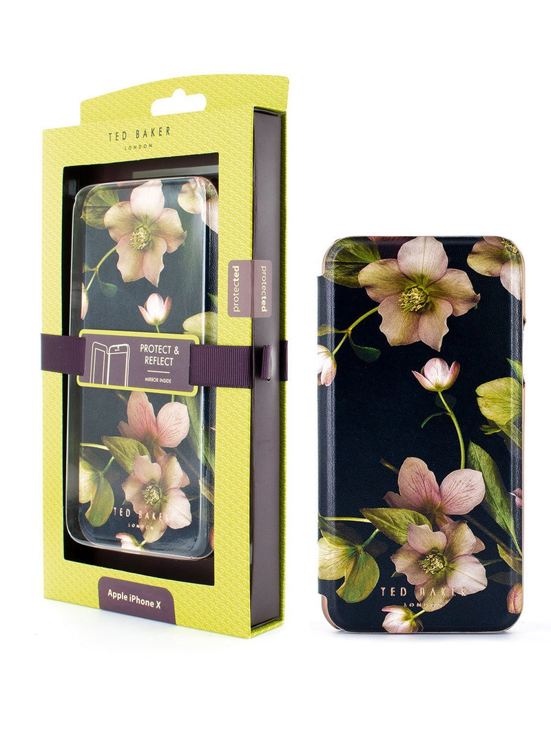 Packaging image of the Ted Baker Apple iPhone XS / X phone case in Black