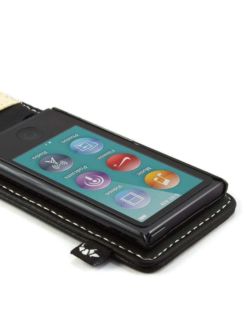 Diagonal image of the Proporta Apple iPod Nano 7G phone case in Black