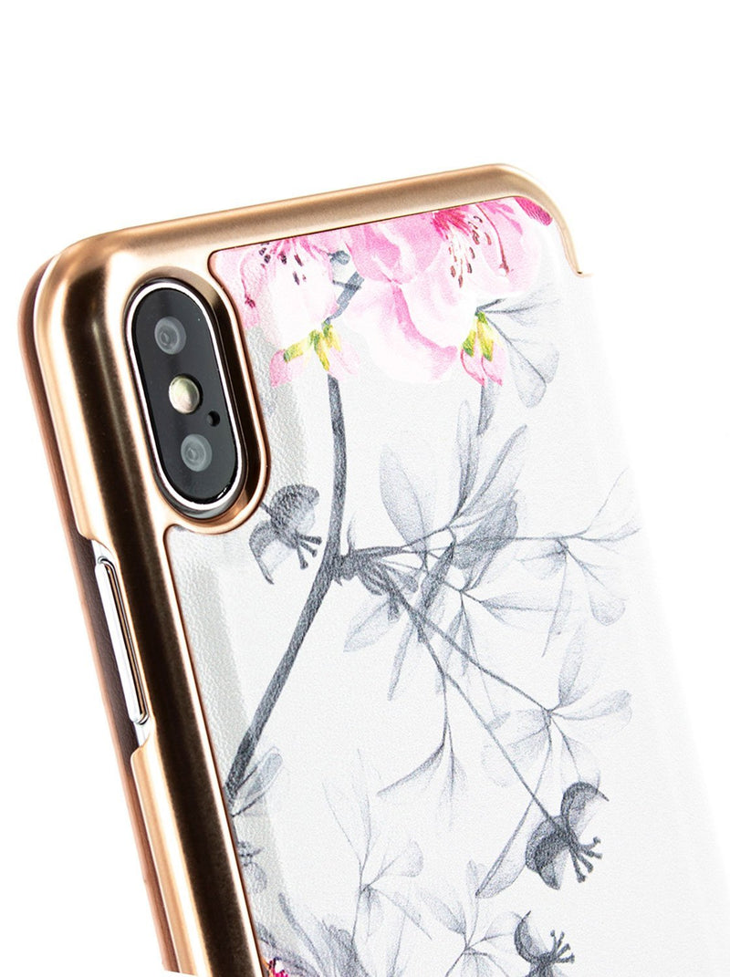 Detail image of the Ted Baker Apple iPhone XS Max phone case in Babylon Nickel