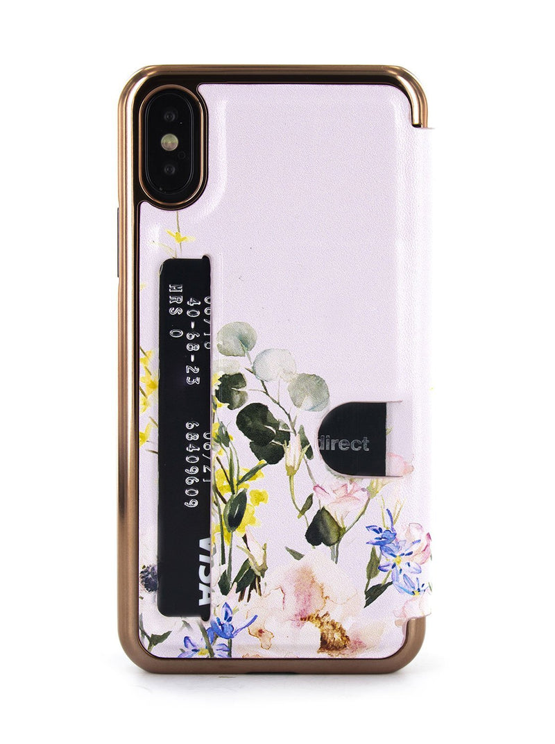 Card slot back image of the Ted Baker Apple iPhone XS / X phone case in Pink