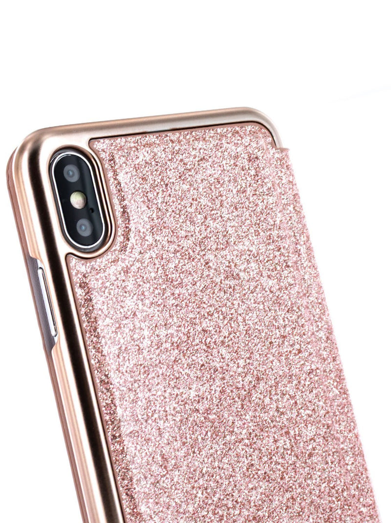 Ted Baker SPARKLY Mirror Folio Case for iPhone XS Max - Rose Gold
